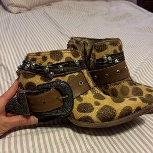 Freebird Saloon Leopard Ankle Boots with Buckle size 9 gently used